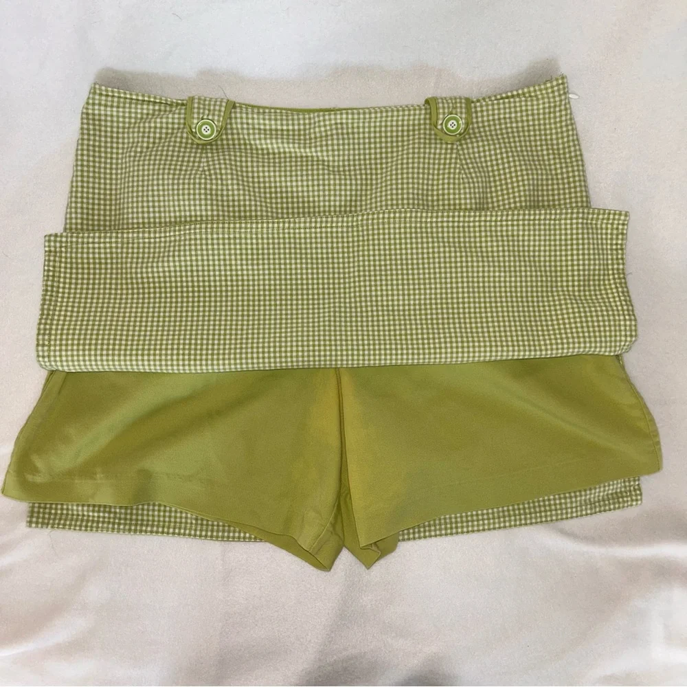 Requirements Lime Checkered Skort
